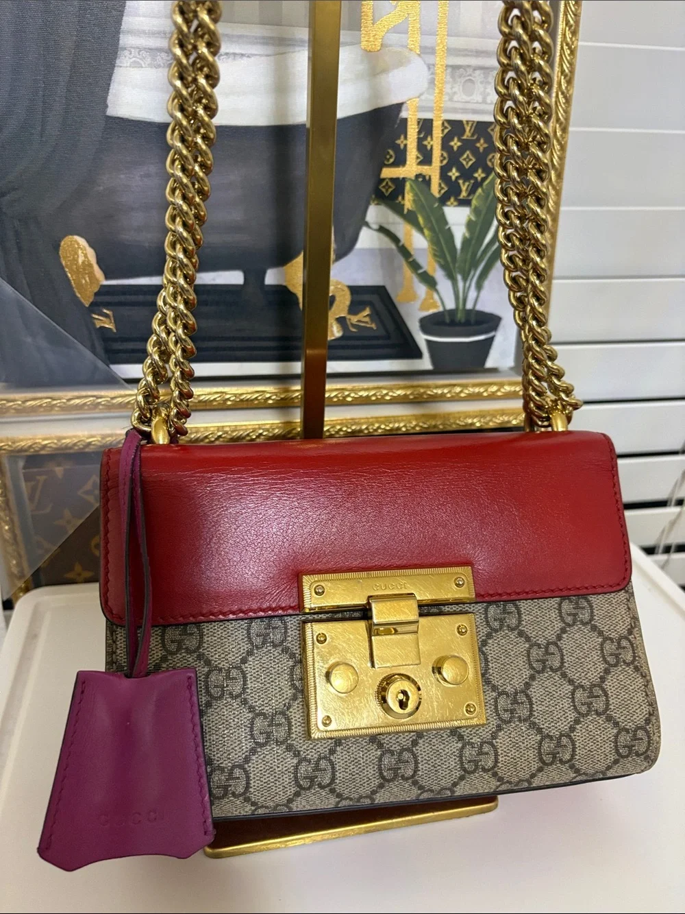 Gucci 🌹Padlock Small GG Supreme Shoulder Bag -Excellent condition - Picture 13 of 14